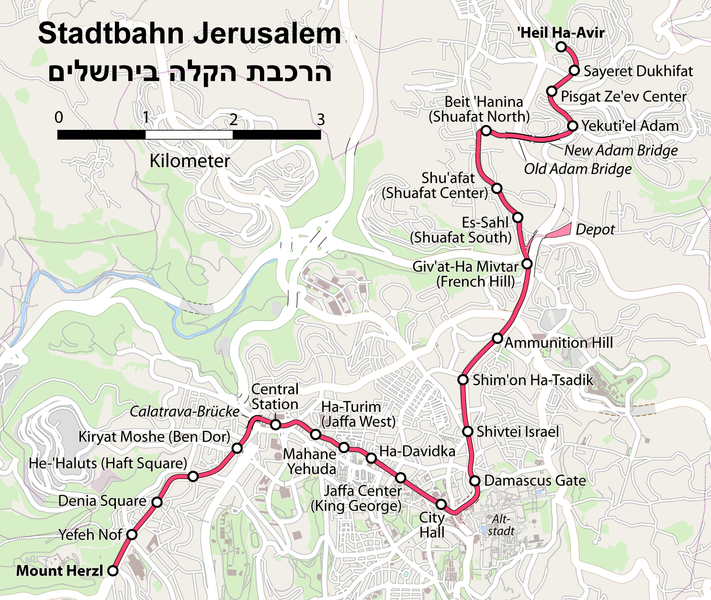 711px-Karte der Straenbahn Jerusalem topographisch